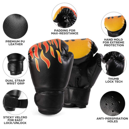 Odoland 3-in-1 Boxing Gloves Punching Mitts Kick Pad Pack Set for Kids, Boxing Mitts Focus Pads, Taekwondo Kick Pad, Kids Boxing Gloves for Boxing,