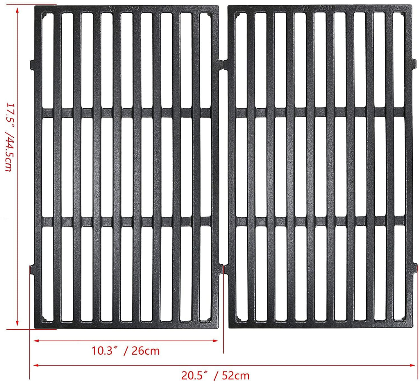 Denmay 7637 44.5 x 26cm Grill Cooking Grates for Weber Spirit E-210, E-220, S-210, S-220 (2013 and Newer), Grill Grids for Weber Spirit I &II 200