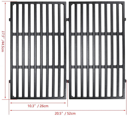 Denmay 7637 44.5 x 26cm Grill Cooking Grates for Weber Spirit E-210, E-220, S-210, S-220 (2013 and Newer), Grill Grids for Weber Spirit I &II 200