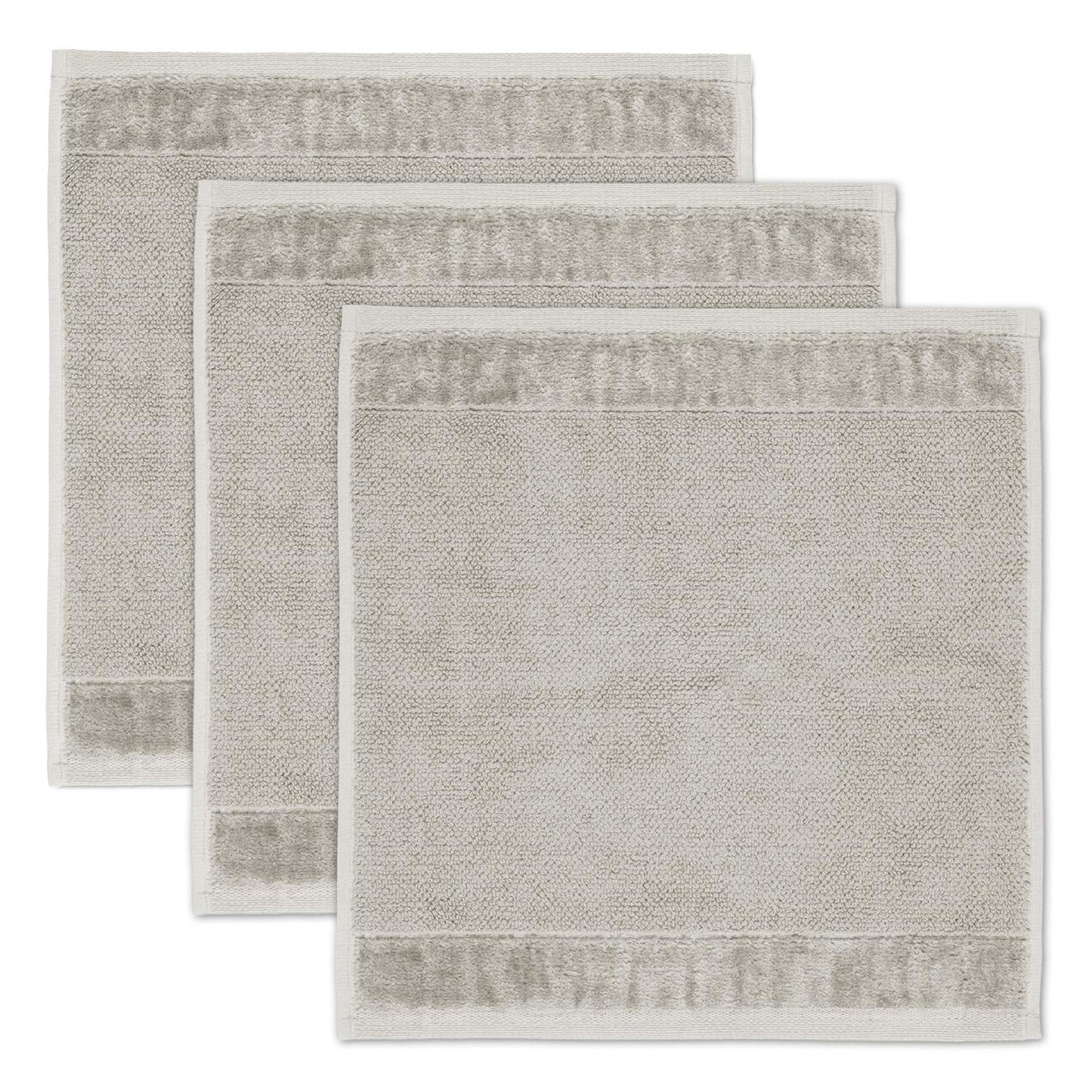 Möve Bamboo Luxe set of 3 soap cloths 30 x 30 cm made of 60% cotton / 40% viscose from bamboo cellulose, silver grey