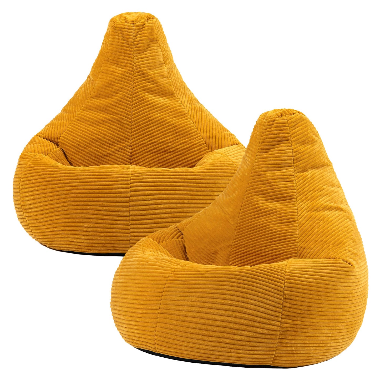 icon Dalton Cord Bean Bag with Filling Included, Set of 2, Yellow