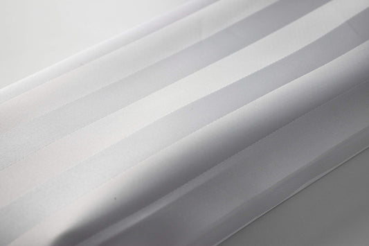 White Satin Stripe Shower Curtain Polyester Fabric - VARIOUS SIZES - STANDARD / EXTRA SHORT / EXTRA WIDE / EXTRA LONG - Machine Washable - Weighted