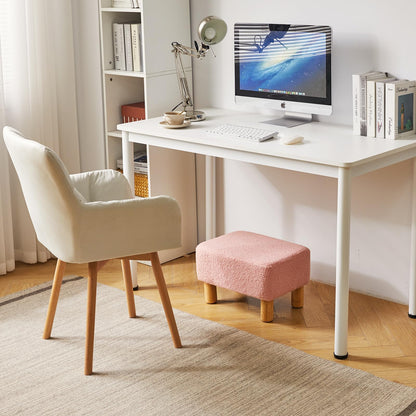 YMYNY Footstool, Rectangle Pouf Ottoman with Stable Wooden Legs, for Couch, Desk, Modern Soft Padded Seat, Change Shoes Stool for Living Room