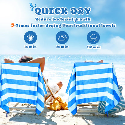 Anavasi Microfibre Beach Towels for Adults, 2 Pack 180 x 90cm 100% Recycled
