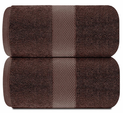 White Classic Luxury Bath Sheet Towels Extra Large | Highly Absorbent Hotel spa Collection Bathroom Towel | 35x70 Inch | 2 Pack (Brown)