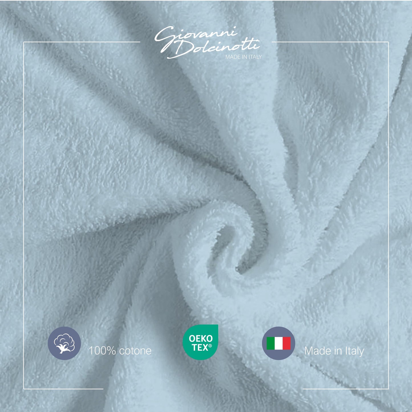 Set of 6 Face Towels in 100% Cotton – 30 x 30 cm – Extra Absorbent and Quick Drying – for Bathroom, Spa and Gym – Light Blue – Orlando Model