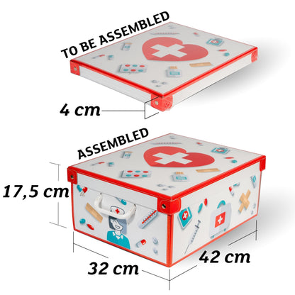 Lavatelli Pharma Organizer Large Medicine Storage Box with Lid First Aid & Medication Storage Case with Adjustable Compartments Home Medical Supplies