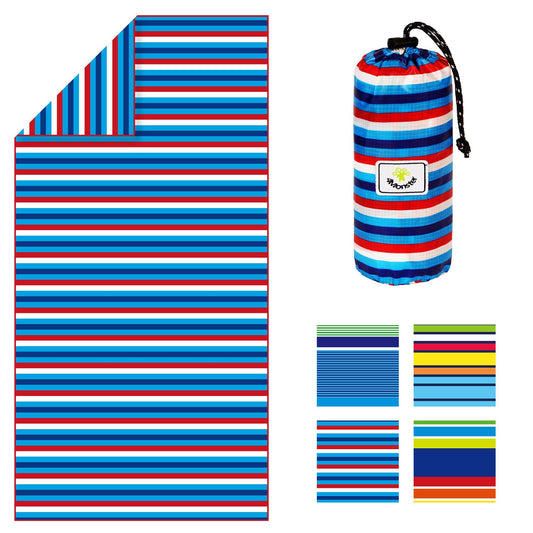 4Monster Microfiber Beach Towel with carry bag Sand Proof Travel Towel Quick Dry Lightweight Towel for Hiking Yoga Gym Sports Swimming Camping Fitness