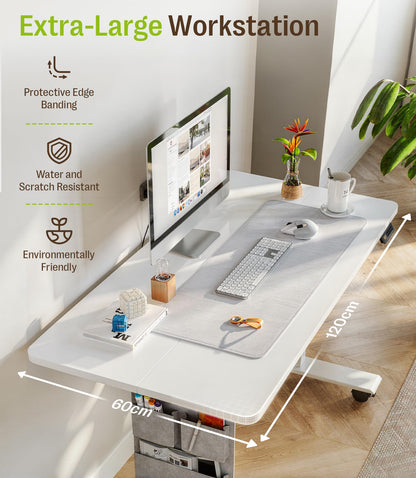 MAIDeSITe Electric Height Adjustable Standing Desk, 120x60cm Sit Stand Desk