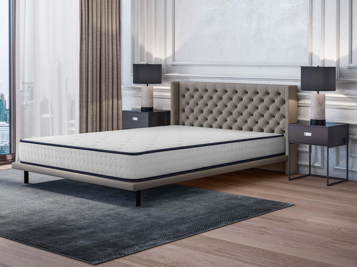 COSMOS 4ft Small Double Mattress Memory Foam 8.5 Inch Deep Firm Mattress (120x190cm) Back Support Fire Retardant Skin Soft, Upsilon