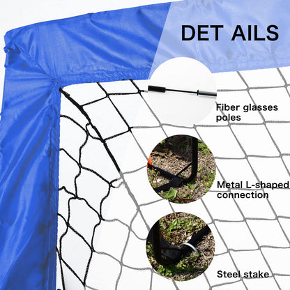 Display4top Set of 2 Football Goal with Carry Bag, Footballs Net for Kids Teens, Foldable Pop-up Goals Indoor Outdoor Sport Training for Garden, Park,