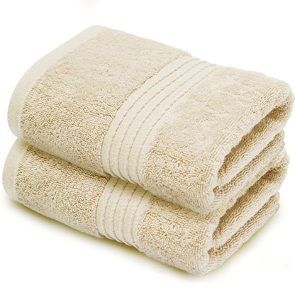 Makooz Premium 700 GSM Hand Towels for Bathroom 2 Pack – 100% Natural Ring-Spun Egyptian Cotton – Luxurious Ultra Soft, Quick Dry, Absorbent