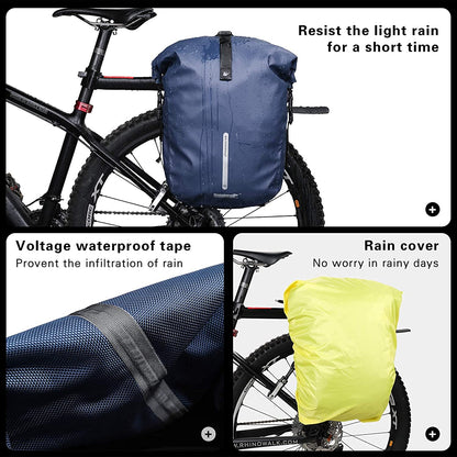 Rhinowalk Bike Pannier Bag Waterproof Rack Bicycle Bag 20L Bike Bag Laptop Pannier Backpack Professional Cycling Accessories Shoulder Bag