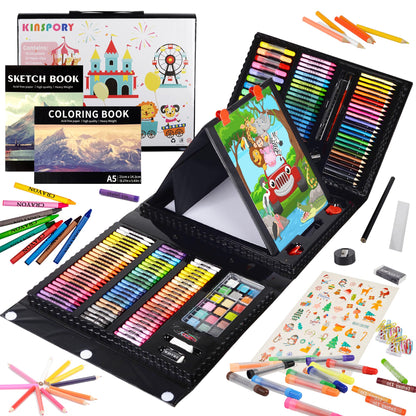 KINSPORY 290 PCS Art Set for Kids, Deluxe Coloring Drawing Art Supplies Case Gift for Teens Boys Girls 4 5 6 7 8 9 10 11 12
