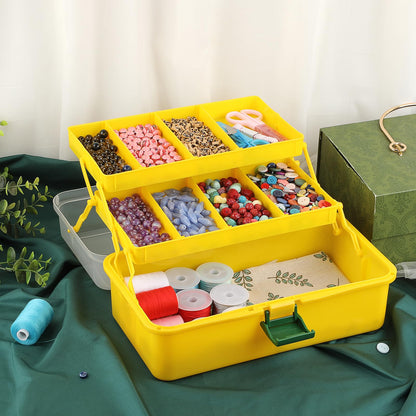 IGNPION 3 Tiers Craft Stackable Storage Box，Plastic Tool Dividers Organiser