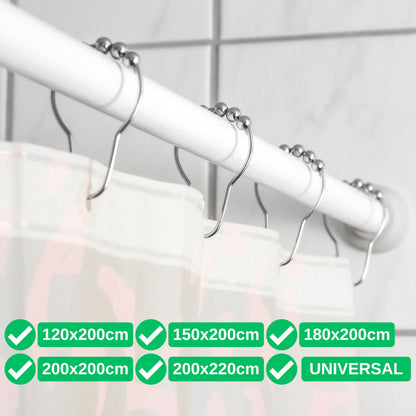 Shower Curtain Rings, 24 Pack, in Silver-Colour, Inner Diameter 2.7 x 1.5", for Shower Curtain Rods, sturdy metal shower rings, with Rolls to slide
