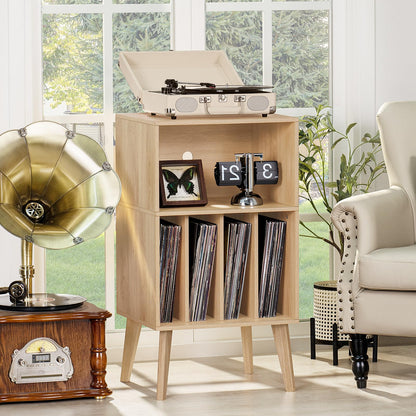 LELELINKY Record Player Stand, Turntable Stand Hold Up To 160 Albums