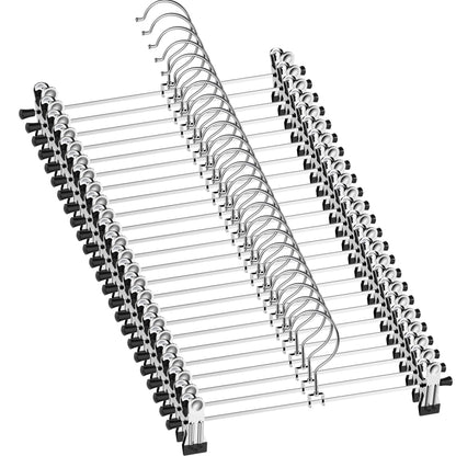 NORTHERN BROTHERS Pants-Hangers-50PCS-Skirt-Hangers-Pant-Hangers-with Clips Slack Hangers Pants Trouser Hangers Clothes Hangers for Pants