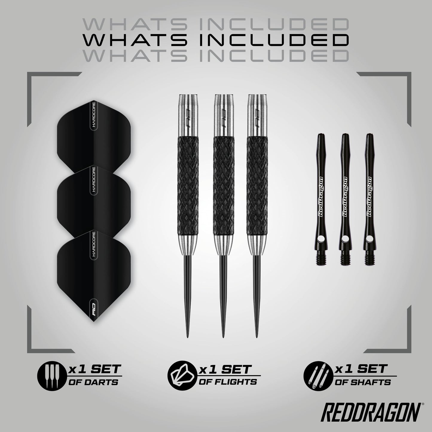 RED DRAGON Rat 1: 28g Tungsten Darts Set with Flights and Stems