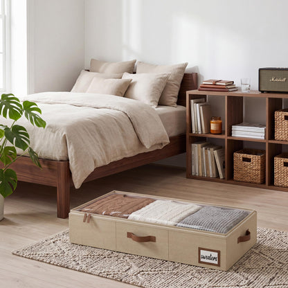 StorageWorks Underbed Storage Boxes with Lids, Large Under Bed Storage Box Containers for Bedroom Accessories Organising Clothes Bedding