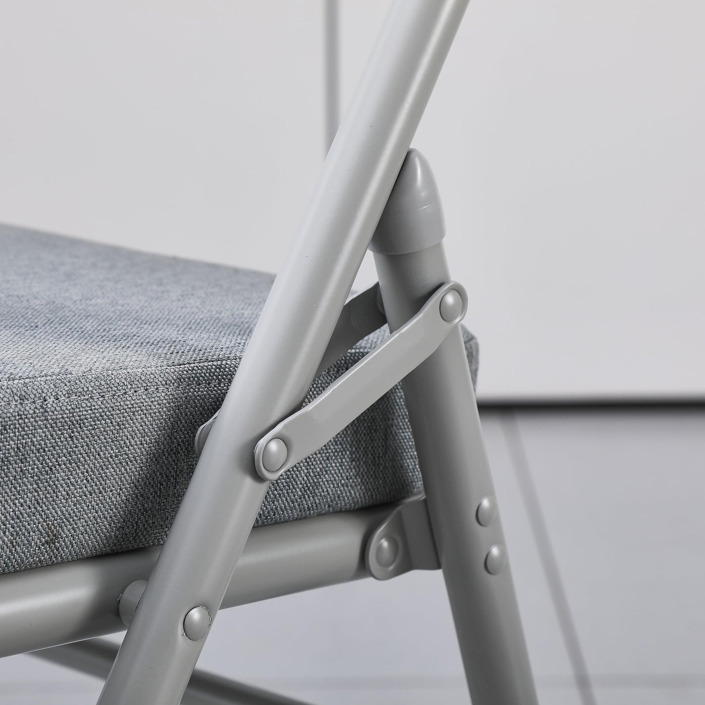 CHAIRABLE Padded Folding Chairs with Thick Cushion, 2 Pack Grey