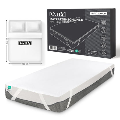Vaily Mattress Protector 180 x 200 cm – Oeko-Tex Certified Mattress Protector, Waterproof and Washable Mattress Topper