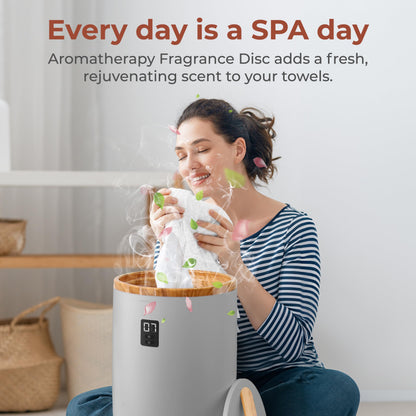 SereneLife Hot Towel Warmer for Bathroom and Spa, Luxury Towel Heater/Dryer Bucket w/Customized Fragrance, Auto Shut Off, LED Display