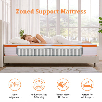 TeQsli Single Mattress 3FT, 18cm Hybrid Pocket Sprung Mattress Single - Medium Firm - Ideal for Guest Beds - OEKO-TEX Certified Fabric 90x190x18 cm