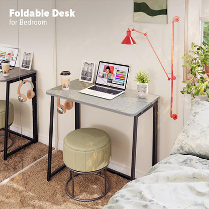 WOHOMO Small Foldable Computer Desk Writing Study Table, Grey