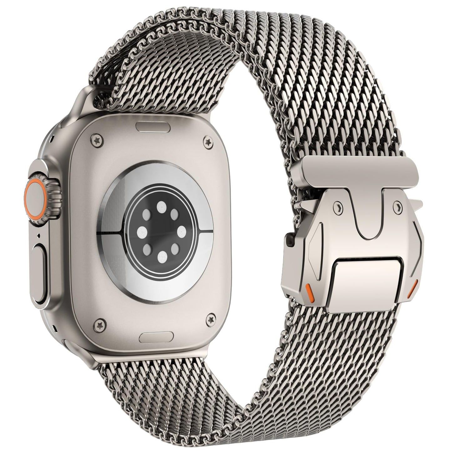 CHANCHY 49mm 46mm 45mm 44mm 42mm(Series 3) Compatible with Apple Watch Strap,Milanese Mesh Loop Metal Band Parachute-style Buckle for iWatch Ultra