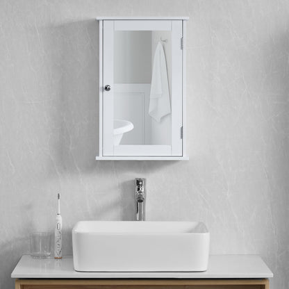 Bath Vida Bathroom Cabinet Single Mirrored Door Wall Mounted, White