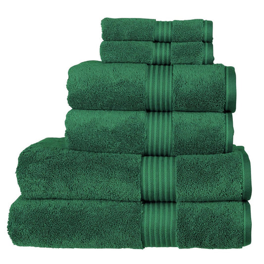 Christy Supreme Hygro 6 Piece Towel Set | Spruce Green | 100% Luxury Supima Cotton | Ultra Soft | Super Absorbent | 650GSM | 2 Bath Towels 2 Hand