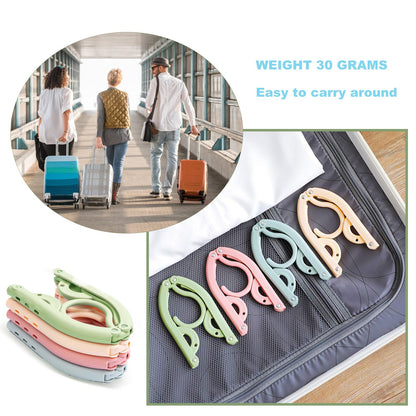 Portable Travel Hangers, Portable Clothes Hangers Save Space, Folding Plastic Clothes Hanger Multifunction Travel Accessories for Home Hotel Camping