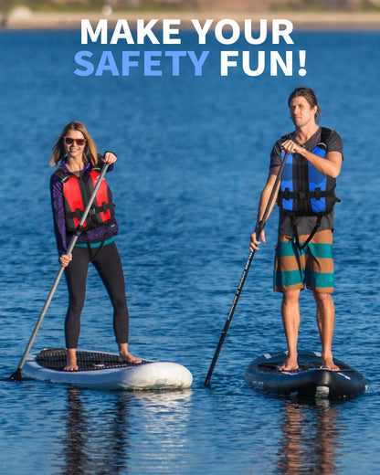 Owntop Buoyancy Aids Adults, Foam Buoyancy Vest Jacket with Crotch Strap Inner Pocket Unisex for Paddleboarding Kayaking Sup Fishing - Blue XS/S