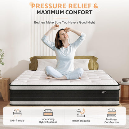Bednew European Small Double Mattress Hybrid Mattress 120x200x30cm