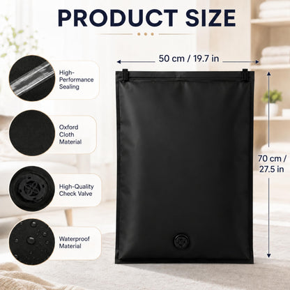 Small Vacuum Storage Bags for Travel, 2Pack Vacuum Storage Bags,Reusable Oxford Cloth Vacuum Pack Bags Compatible withSuitcase Luggage Space