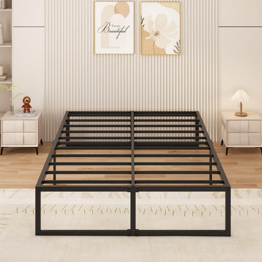 Yicensen Double Bed Frame 160x200 cm Metal Platform Bed Double with Steel Slat Support, Easy Assembly, Noise Free, No Box Spring Needed, 41cm High,