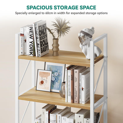 YITAHOME Bookshelf, 5 Tiers Bookcase Tall Book shelf with Metal Frame, Industrial Display Storage Rack