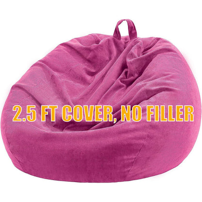 Nobildonna Bean Bag Chair Cover (No Filler) for Kids Beanbag Stuffed Animal Storage Without Filling Plush Toys Holder and Organizer Soft Premium