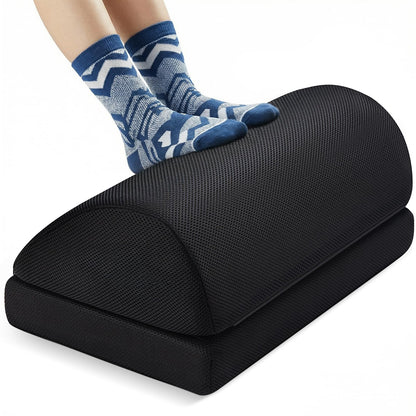 HUANUO Ergonomic Footrest Under Desk, Soft Foot Stool with Memory Foam, 2 Adjustable Height Footrest for Office Chair & Gaming Chair