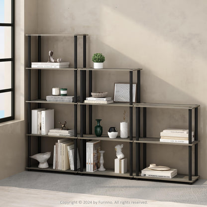 Furinno TURN-N-TUBE Book Shelf, 3-Tier Bookshelf, Bookcase with Multipurpose Compact Display Rack, 11.6 x 23.6 x 29.6, for Living Room, Bedroom