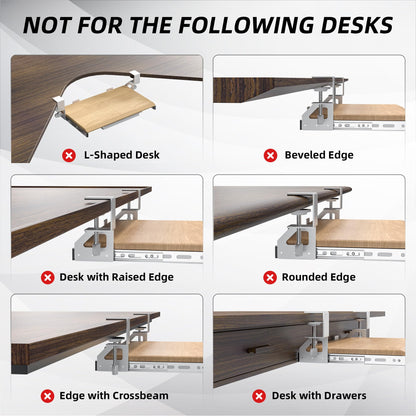 ETHU Small Under Desk Keyboard Tray 500x300mm