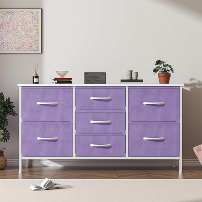 GoaHi Chest of Drawers, Small Dressers with Metal Frame and MDF Wooden Top Board, Adjustable Feet, Anti-Tip Safety