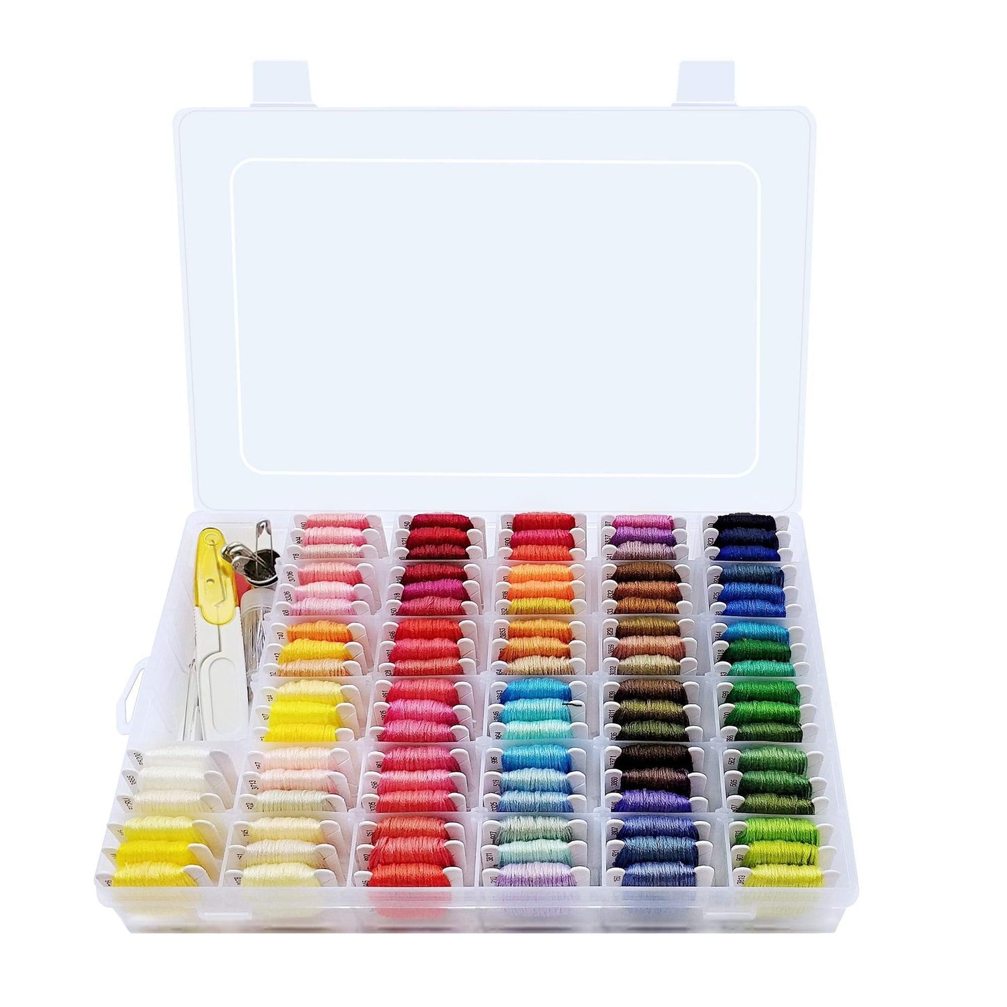 Peirich Embroidery Floss Cross Stitch Threads,104 Colors Friendship Bracelets Floss with Organizer Storage Box Embroidery Thread Bracelet String