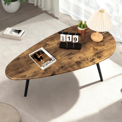 WDSHIYI Modern Coffee Table for Living Room Small Mid Century Coffee Table Rustic Oval Coffee Tables Retro Accent Sofa Center Tables for Living Room