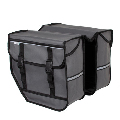 BikyBag Model M - Bicycle Double Panniers - Bike Bicycle Cycle Bag for Rear Rack (Grey)
