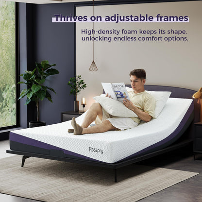 Resspry Small Double Mattress, 22CM Gel Memory Foam Mattress with Breathable Cover, Sleep Cooler and Skin Friendly