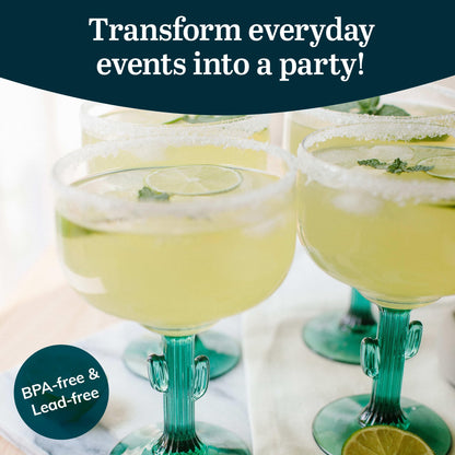 Libbey Cactus Margarita Glasses, 16-Ounce, Set of 4