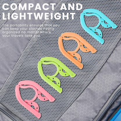 GOWTX 12 Pack Foldable Travel Hangers, Anti-Slip Coat Hanger with 4 Clips