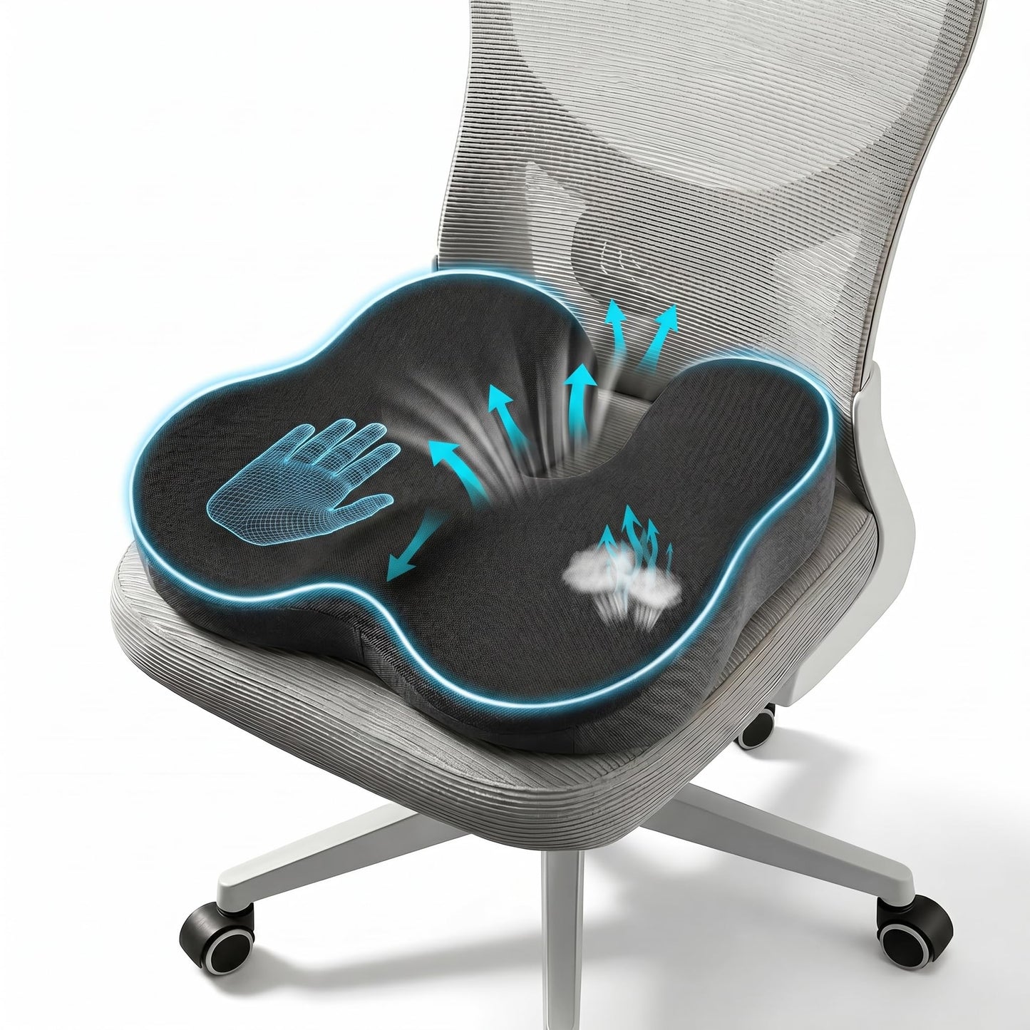 Sennycat Memory Foam Seat Cushion for Office Chair, Ergonomic Coccyx Support for Tailbone Pain Relief, Car Seat Pad